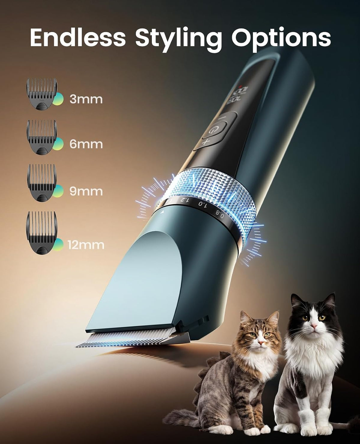 oneisall Cat Clippers for Matted Hair, 5-Speed Quiet Cat Grooming kit - Image 5