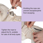 Adjustable neck detail of H Hidream cat surgical gown