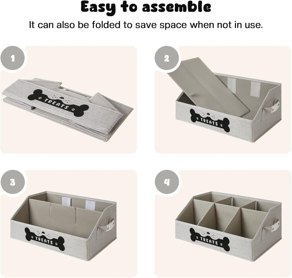 Folded flat GreenPetopia treat organizer for space saving