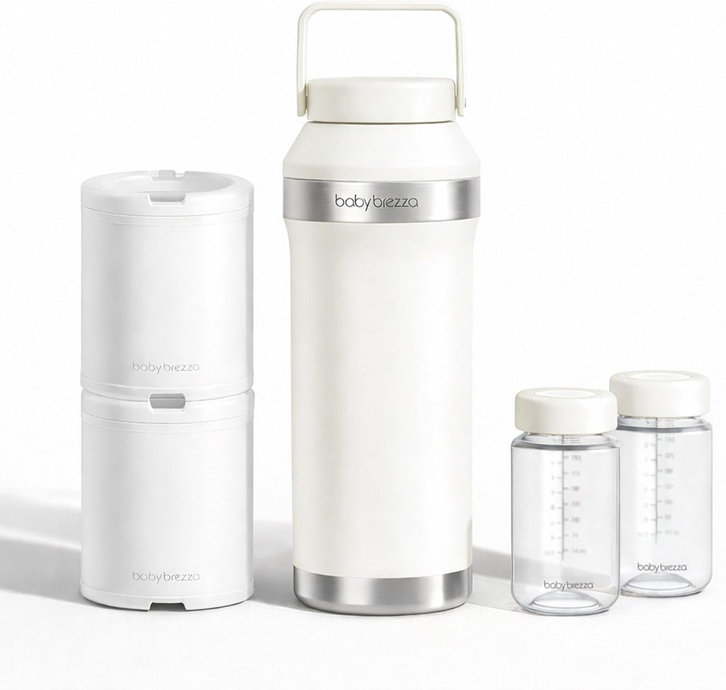 Baby Brezza All Day Portable Breastmilk Cooler soft white front view