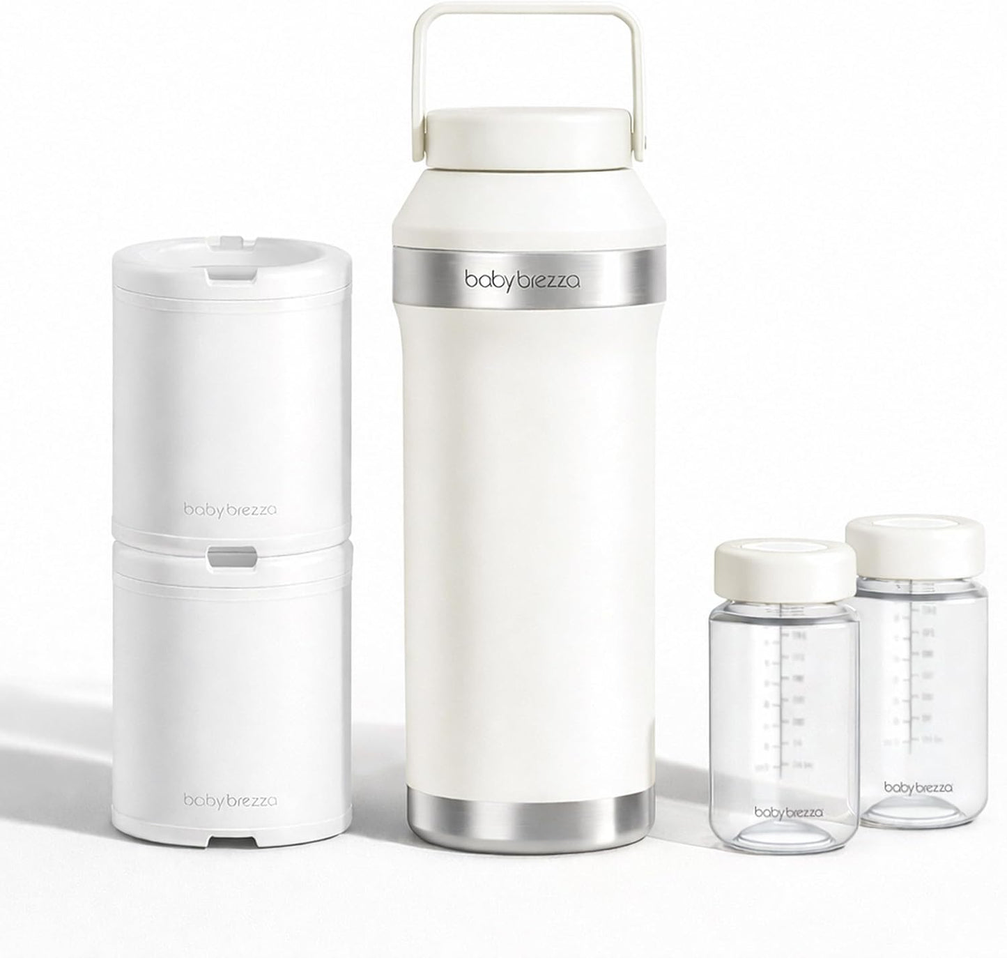 Baby Brezza All Day Portable Breastmilk Cooler soft white front view