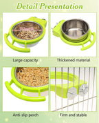 Easy to clean detachable bird food containers mounted on wire