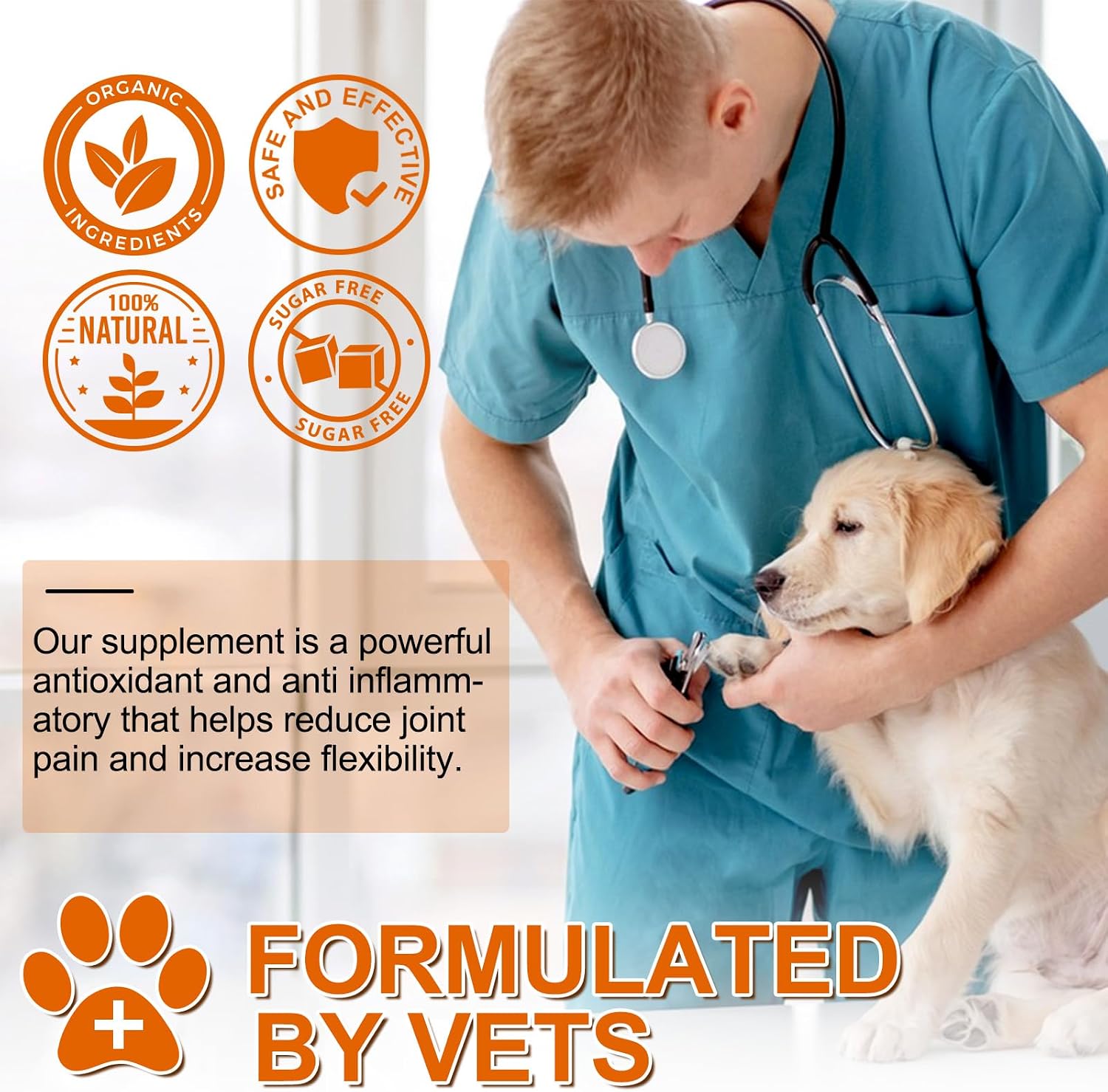 Turmeric for Dogs, 180 Turmeric Curcumin Tablets Supports Heart, Immune System Booster, Hip & Joint Support, Dog Pain Relief, Pet Supplement Treats for All Breeds Dogs & Ages - 180 Tablets / 5.1 OZ - Image 9