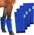 OAHELAKE mesh horse fly boots front view showing protective leg wraps