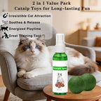 Close up look of the natural cat calming spray bottle highlighting the fifty milliliter size description.