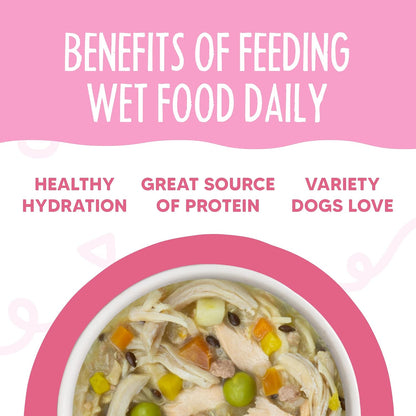 Weruva high moisture gravy wet dog food packaging display healthy pet meals