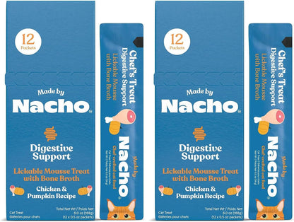 Made by Nacho Digestive Mousse Sachets, Lickable Cat Treats, 12 Count with Bone Broth, 0.5 oz, No Grains, Corn, Wheat or Soy - Image 10