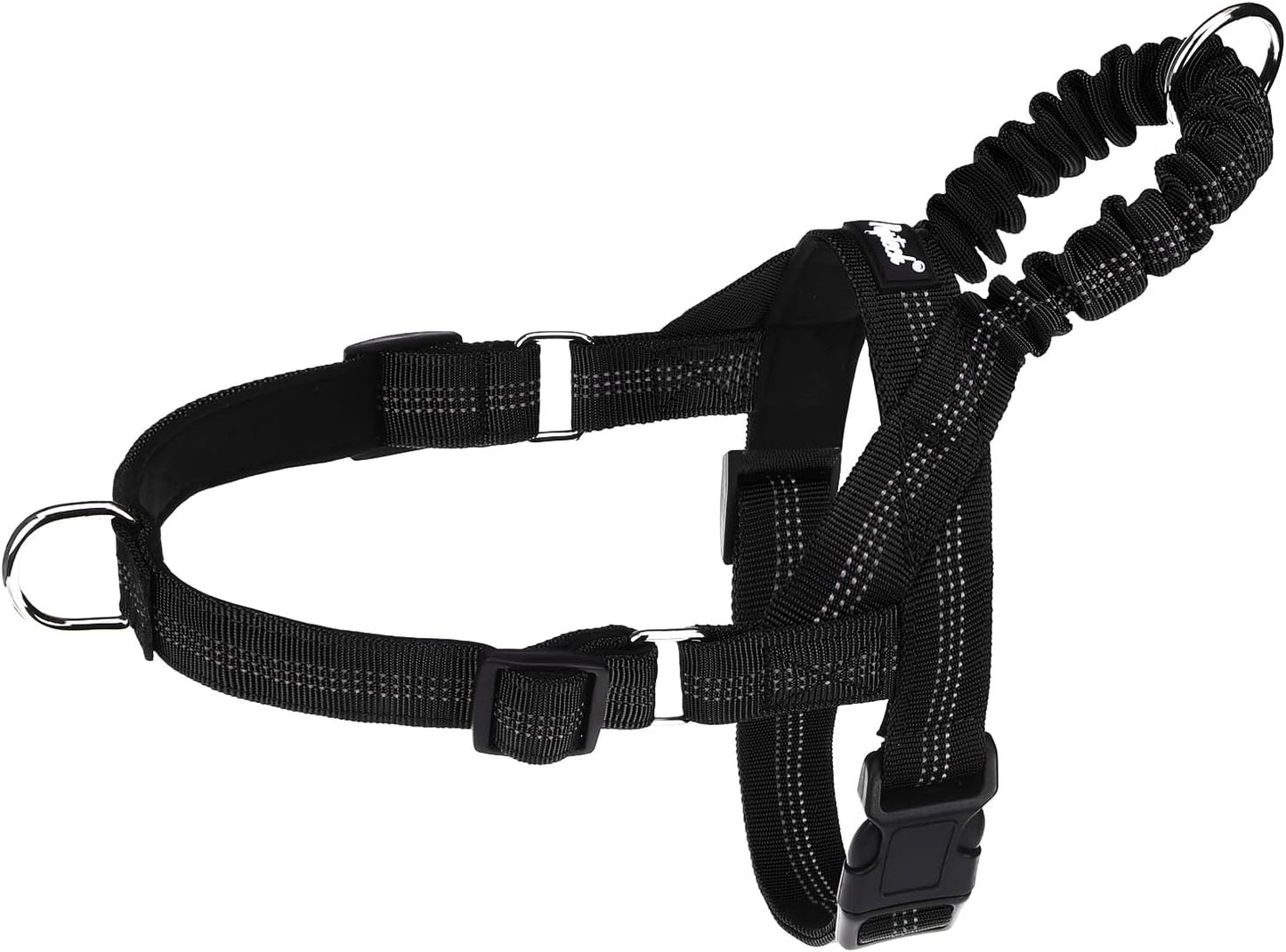Pupteck no pull dog harness large front view black