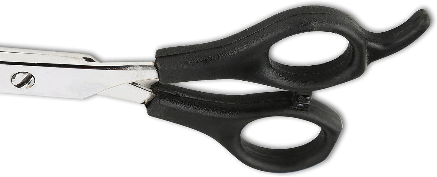 Ergonomic plastic handle detail of Laazar grooming shears