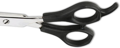 Ergonomic plastic handle detail of Laazar grooming shears
