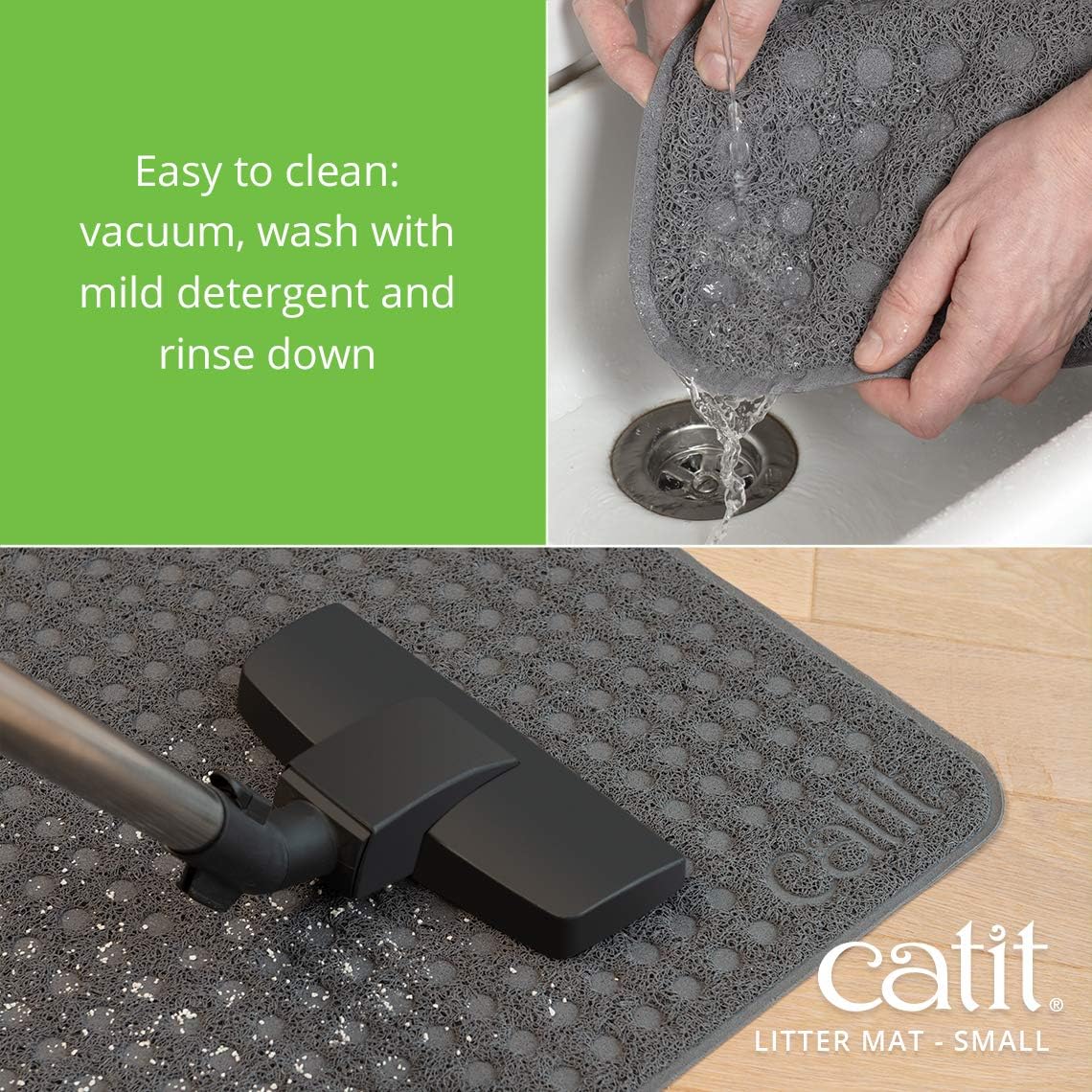 Non-slip backing view of the Catit cat litter mat