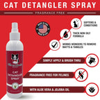 Fragrance free cat dematting spray with aloe vera