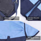 Gallopoff 1200 Denier Foal Blanket side view displaying belly cross surcingles