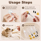 Complete small animal nursing kit package including caps syringes and bottle