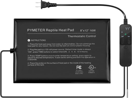 IPower reptile heating pad front view with PID thermostat controller