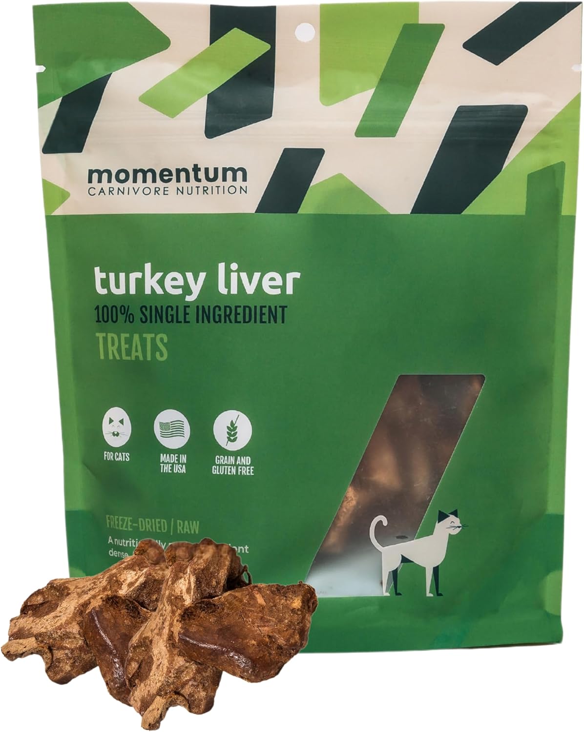 Momentum Carnivore Nutrition Freeze-Dried Chicken Gizzard Cat Treats - Single-Ingredient, High-Protein, All-Natural, Grain-Free, Naturally Flavorful - Made in USA - 1.9 oz Bag - Image 11