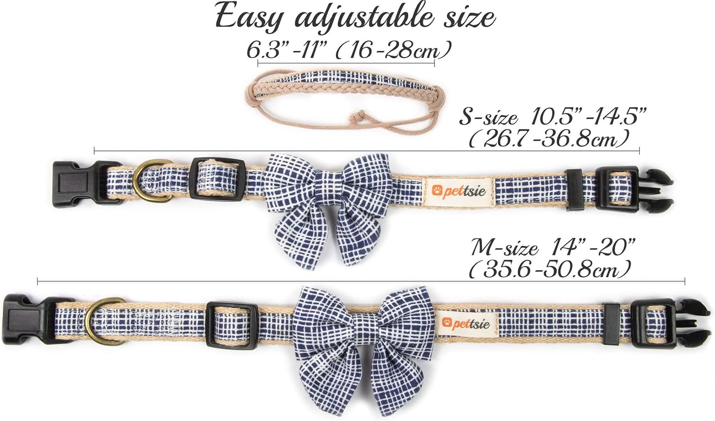 Premium dual layer hemp and soft cotton dog collar for sensitive skin