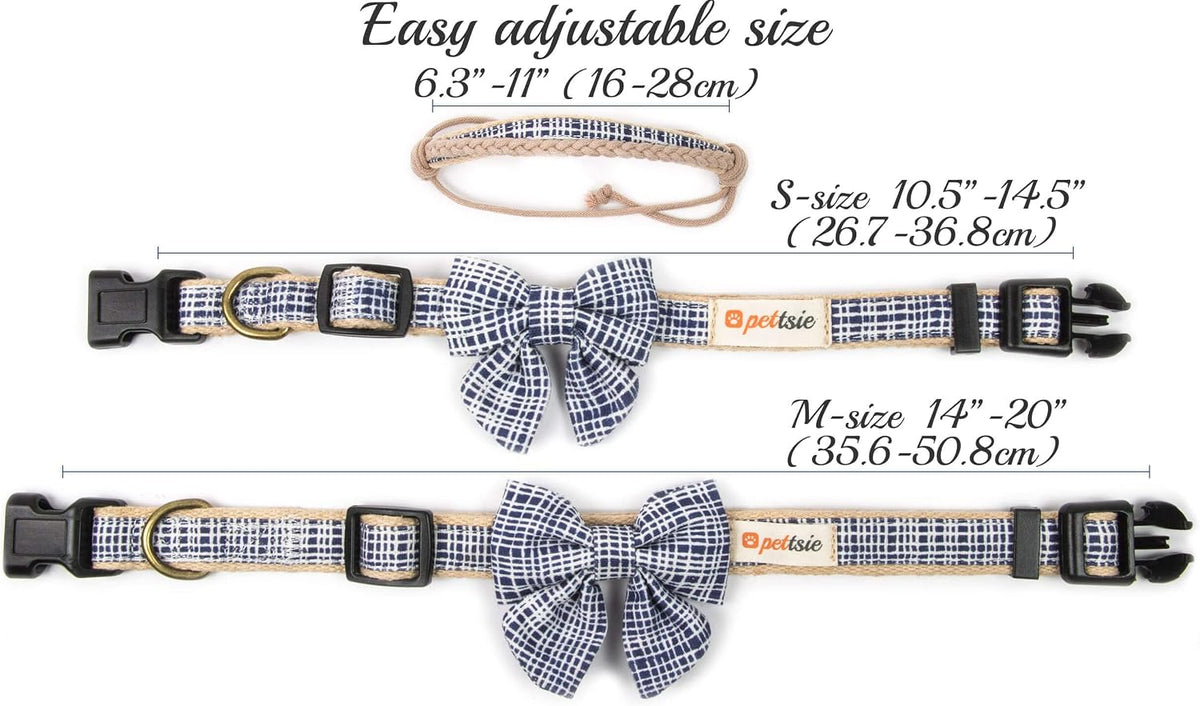 Premium dual layer hemp and soft cotton dog collar for sensitive skin
