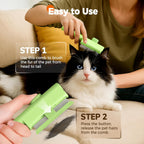 Zrpot pet grooming brush clearing trapped hair from short haired domestic cats.