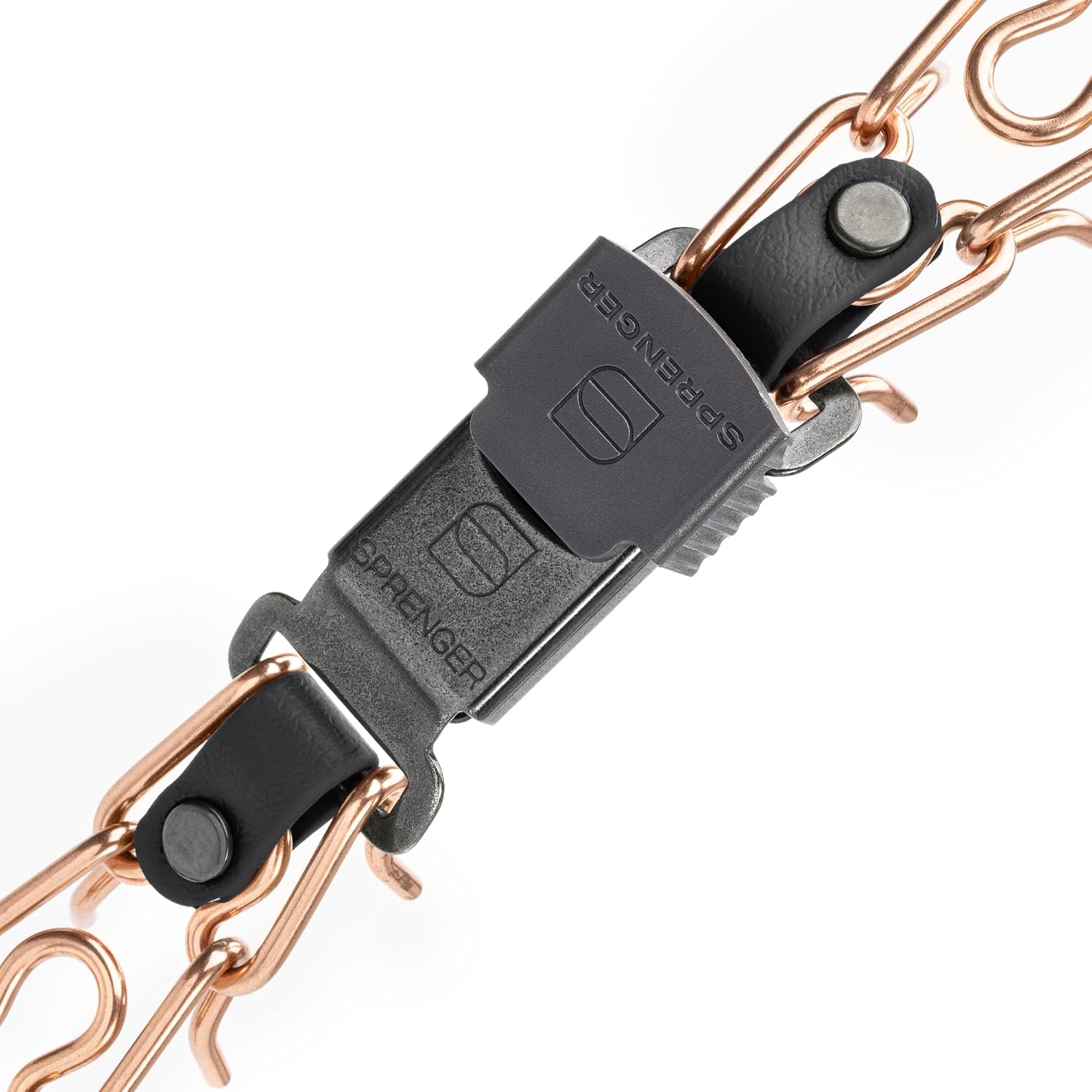 Premium Herm Sprenger dog collar illustrating the secure black Biothane insert and quick release enclosure