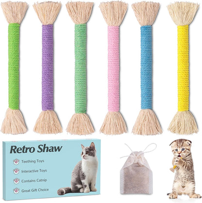 Dimensions and features of Retro Shaw cat chew rope set