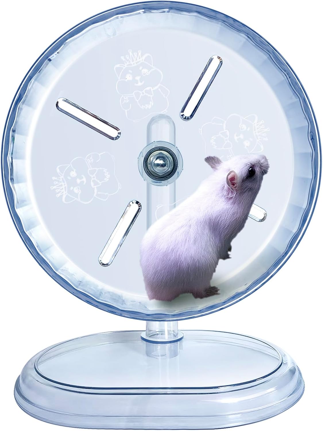 lazYYzal silent hamster wheel front view premium small pet spinner