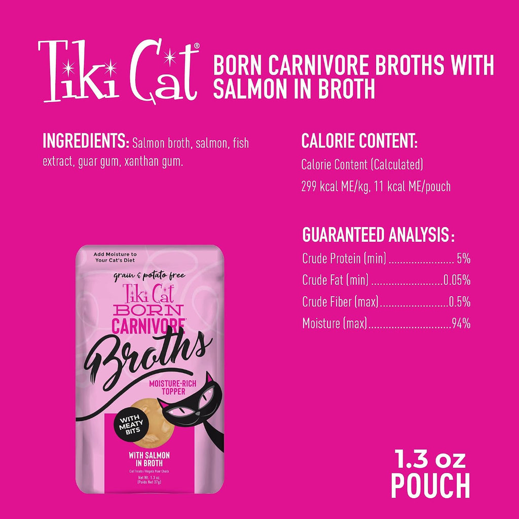 Back label view showing ingredients for Tiki Cat broth