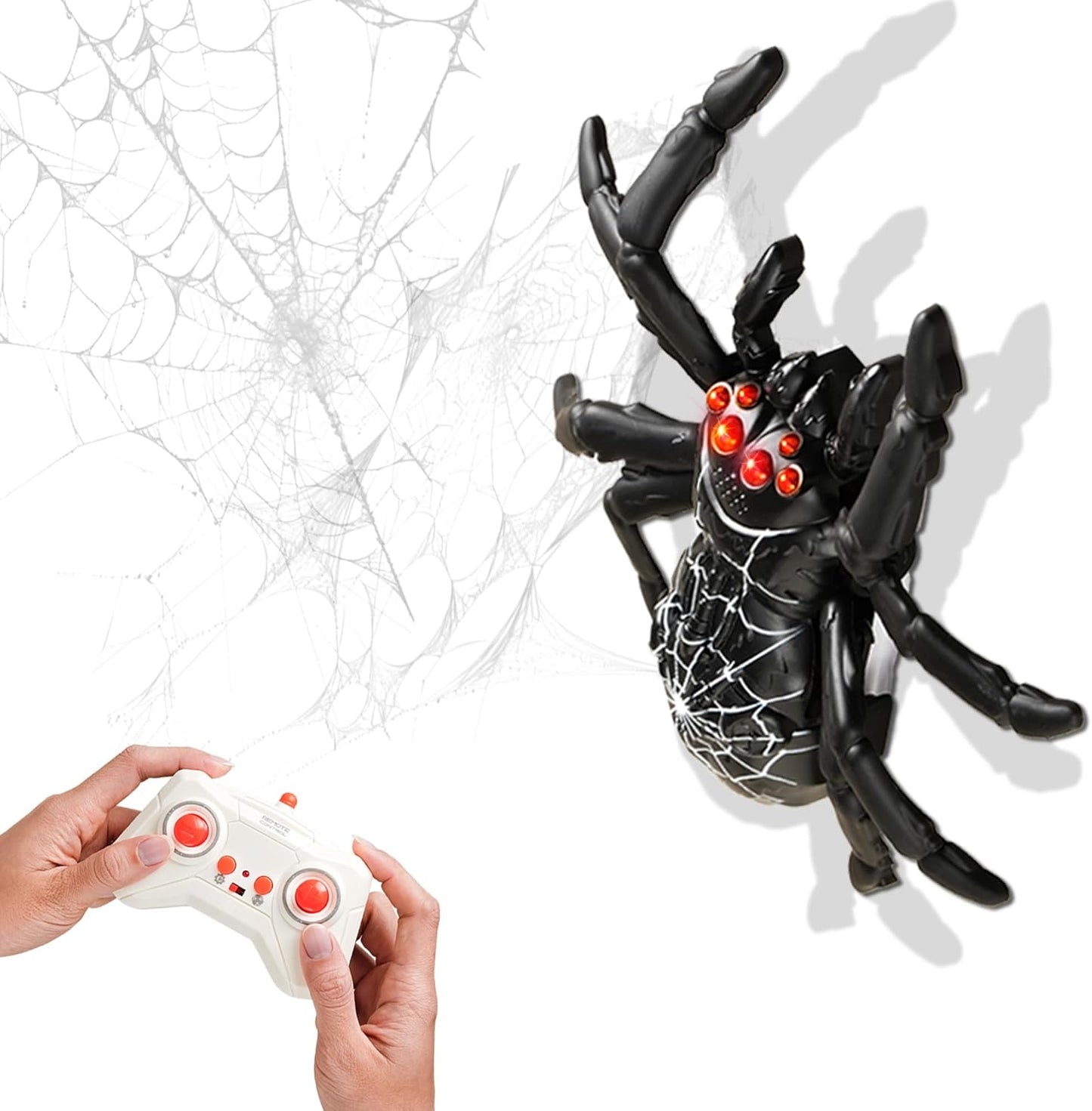 SQVIAFUN wall climbing remote control spider black front view