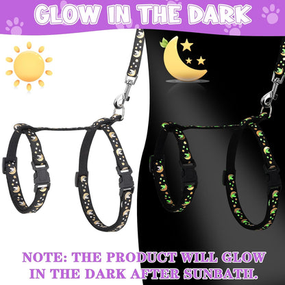 Two pack colorful adjustable cat harnesses and leashes for medium cats
