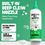 Deodorizing pet shampoo for smelly dogs with cucumber extract formulation details