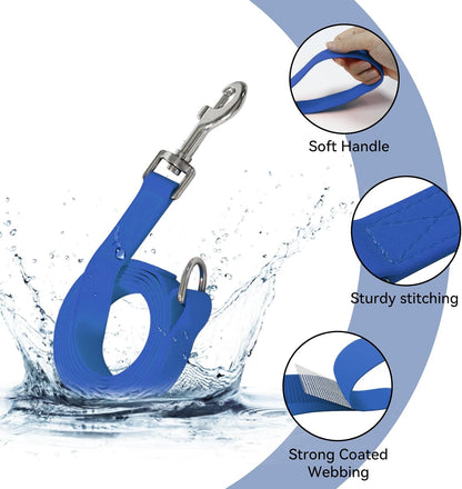 Blue odor proof pet leash close up of strong metal hook