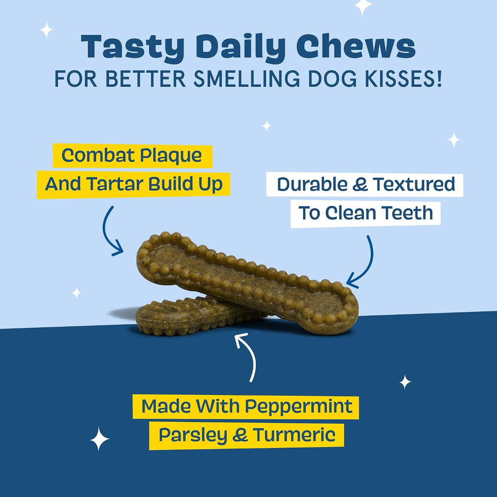 Barkbox Bright dental sticks showing texture and ridges for teeth cleaning