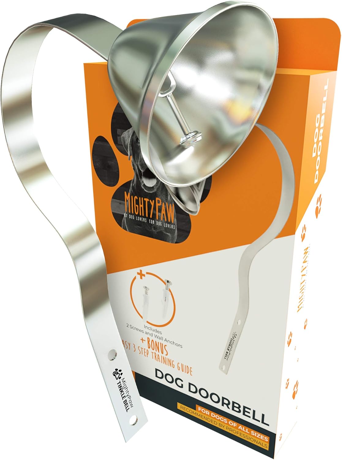 Mighty Paw metal dog doorbell front view for pet potty training