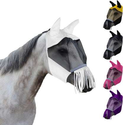 Reflective trim detail on Derby Originals safety fly mask