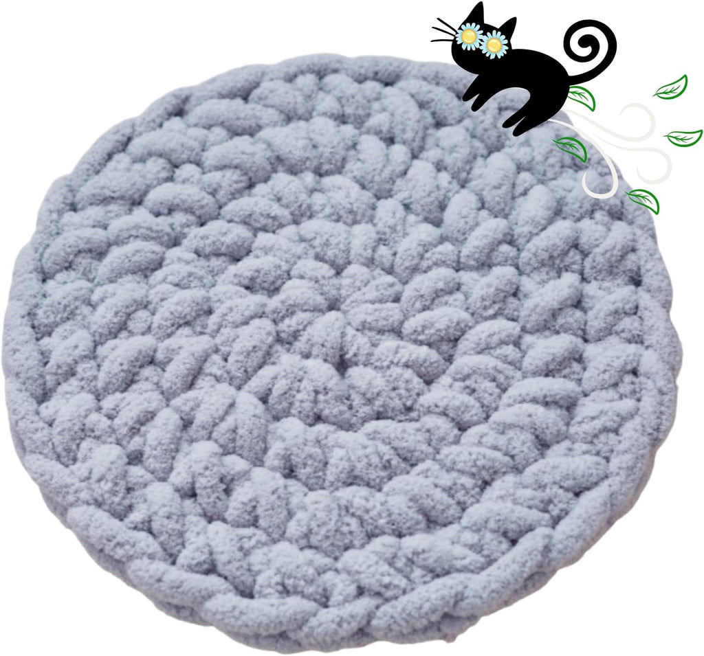 Cozy thick polyester yarn pet bed mat for indoor cats
