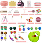BERXOL forty-seven piece cat starter set featuring premium soft bed and bowls
