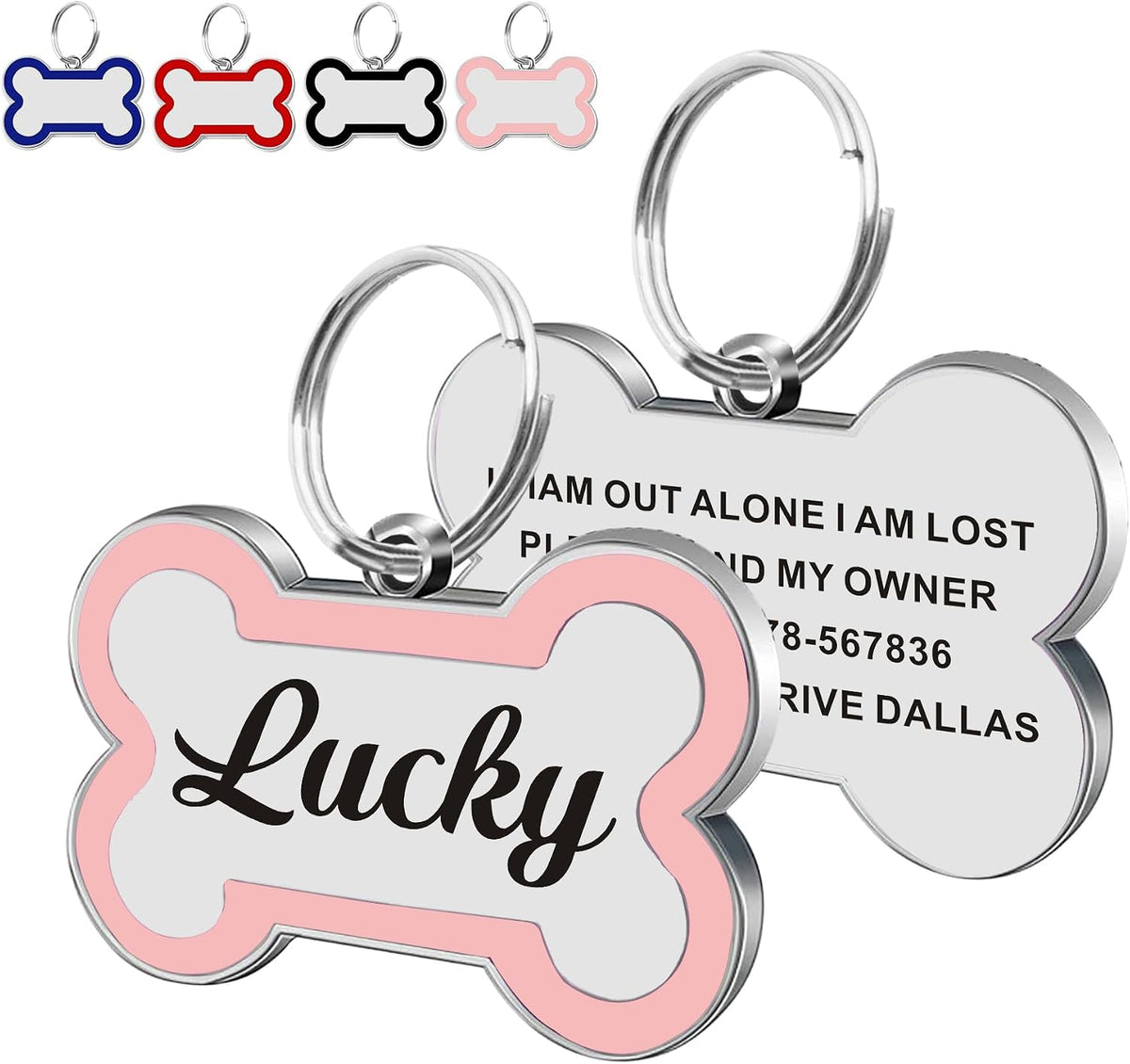 Dog Tags Personalized for Pets Dog Name Tags Personalized Dog Tag Engraved Custom Dog Tags for Pets Custom ID Tags for Puppy Cat (Pink, S) - Image 13