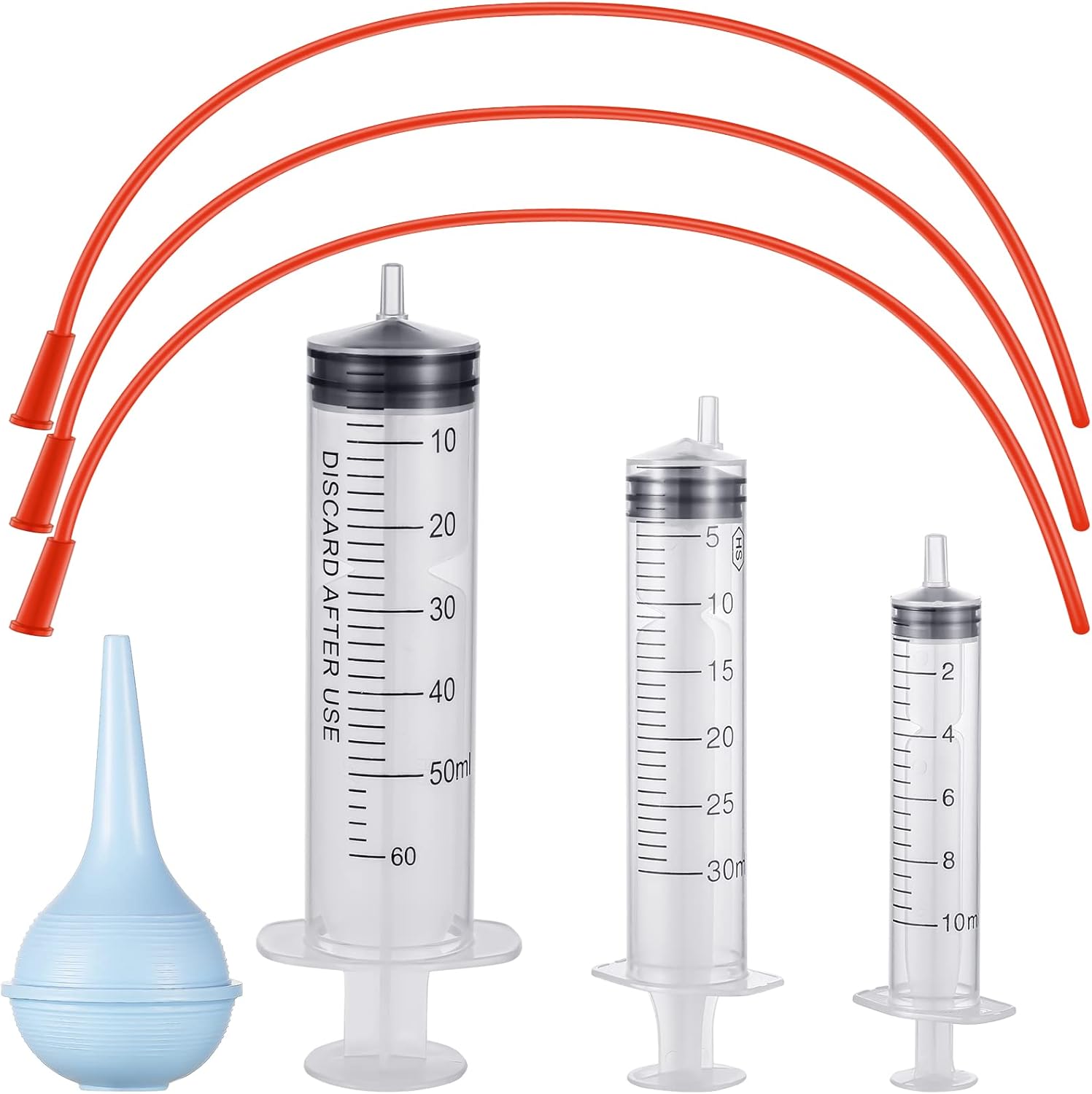 Treela 7 pack puppy tube feeding kit front view showing syringes and tubes