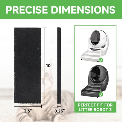 High density pet waste drawer replacement filters showing thickness