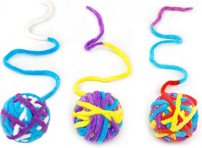 CHIWAVA 6 Pack 20" Woolen Yarn Cat Toys Ball with Bell 2" Large Indoor Cat Toy Balls Kitten Interactive Toys - Image 9