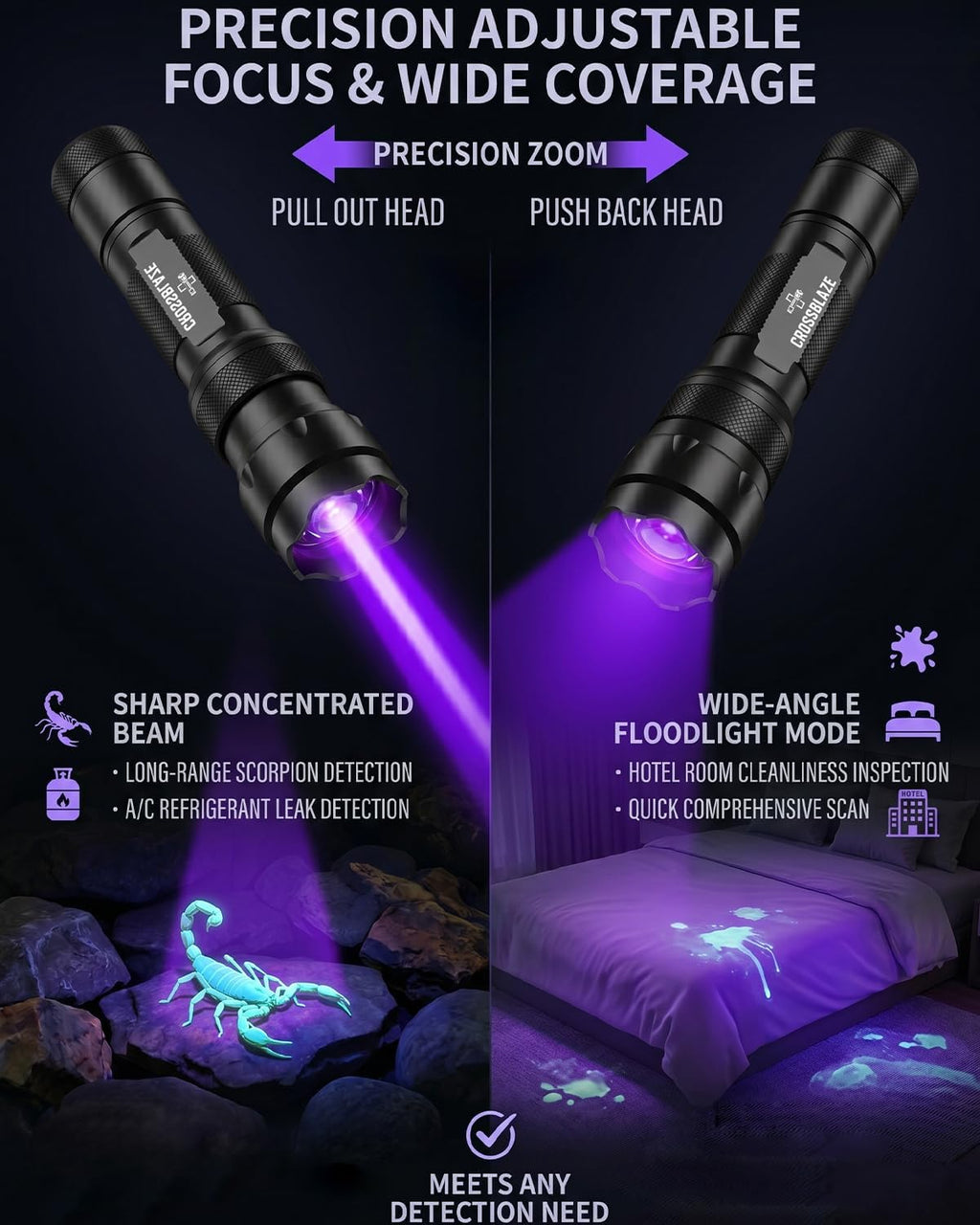 Crossblaze rechargeable UV curing light with included USB cable and charger