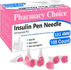 Embrace 32G 4mm Insulin Pen Needles front view 100 count box