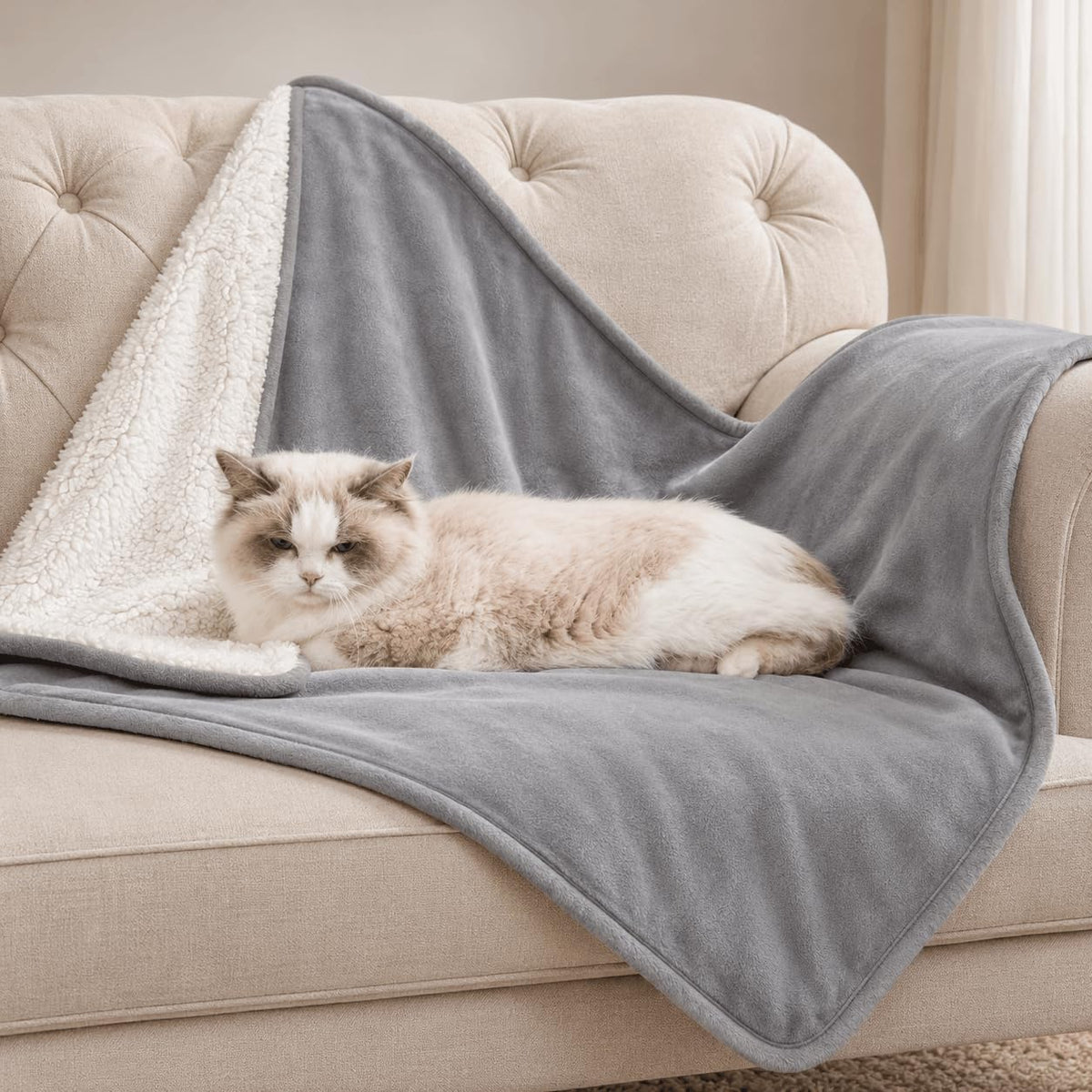 1 Pack 4 Kitten Blankets for Indoor Kittens, Small Fleece Cat Blankets Washable, Soft Calming Throw for Nursing & Suckling, Ideal for Kitty Crate or Carrier (Small 24x16 Inch White, Brown, Pink, Gray) - Image 10