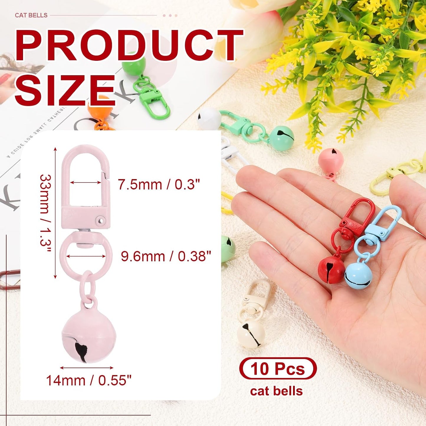 PATIKIL dog and cat collar bells close up showing rust resistant metal alloy material