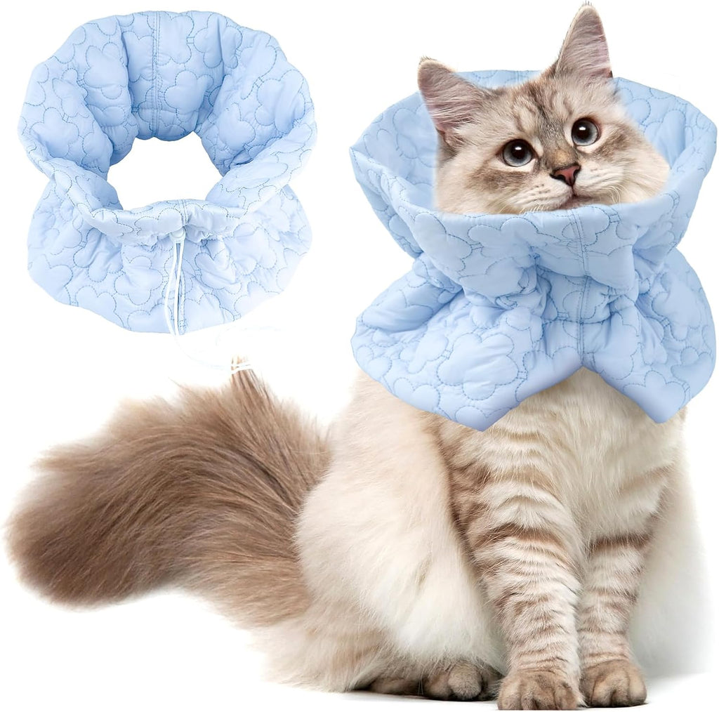 Cat Recovery Collar, Soft Adjustable Cat Cone Alternative, Lightweight Fasteners Collars for Cats Kittens Puppies, After Stop Licking and Daily Use (Lake Blue, S(Neck5.5-9.8")) - Image 13