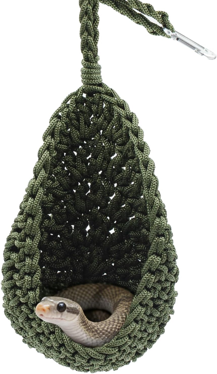 MinrzPet snake tank accessories hanging woven hammock front view inside terrarium
