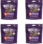 Premium freeze dried beef liver treats being crumbled over dog food
