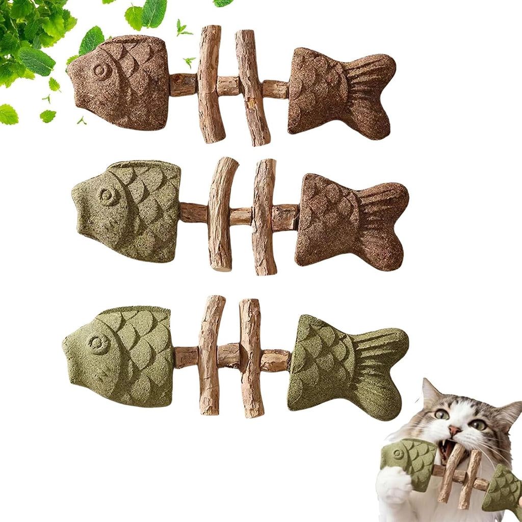2026 New Creative Fish Bone Cat Dental Chew Toy -Natural Catnip & Silvervine Teeth Cleaning Stick, Fix Cat Dental Health, Durable Wooden Feline Tooth Care Tool (C) - Image 13