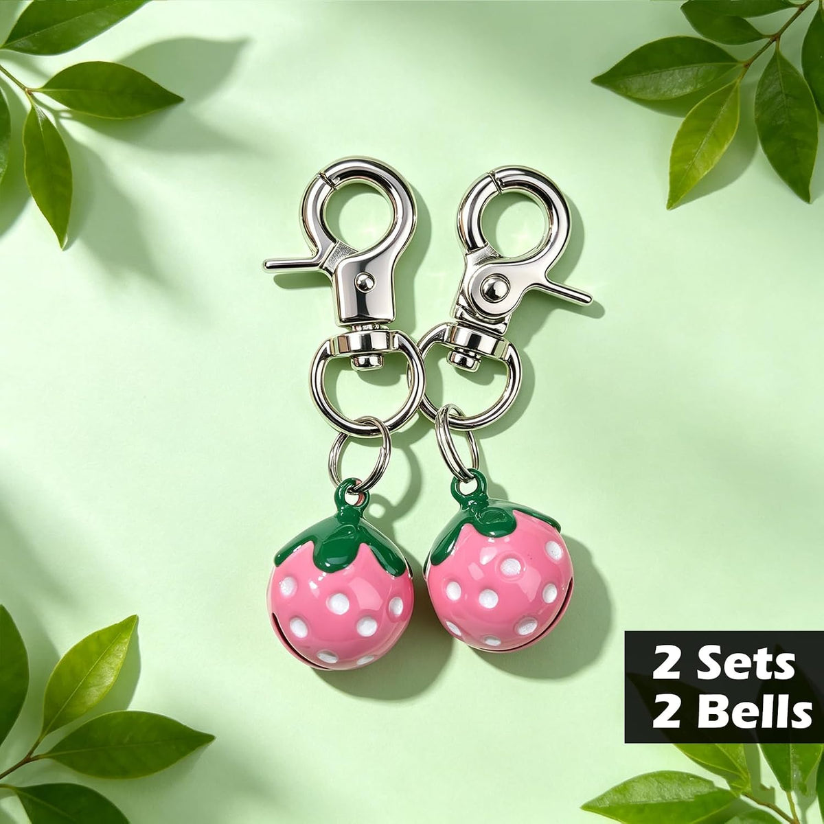 Pet collar accessory strawberry bell hanging on collar