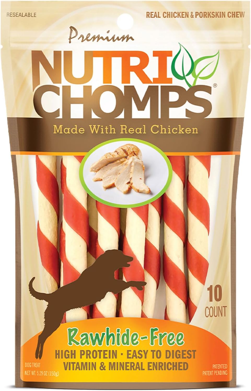 Nutri Chomps Dog Chews, 5-inch Twists, Easy to Digest, Rawhide-Free Dog Treats, 15 Count, Real Chicken, Peanut Butter and Milk flavors - Image 12